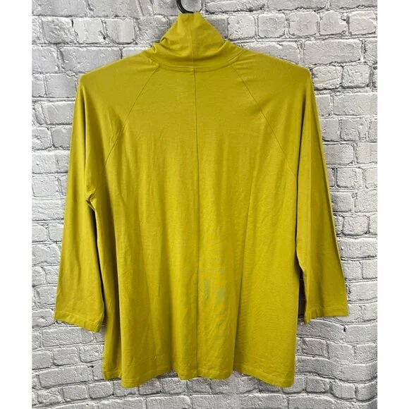 J. Jill Size 2X Luxe Supima Everyday Turtleneck Tunic Top Cotton Stretch Olive - Picture 3 of 8